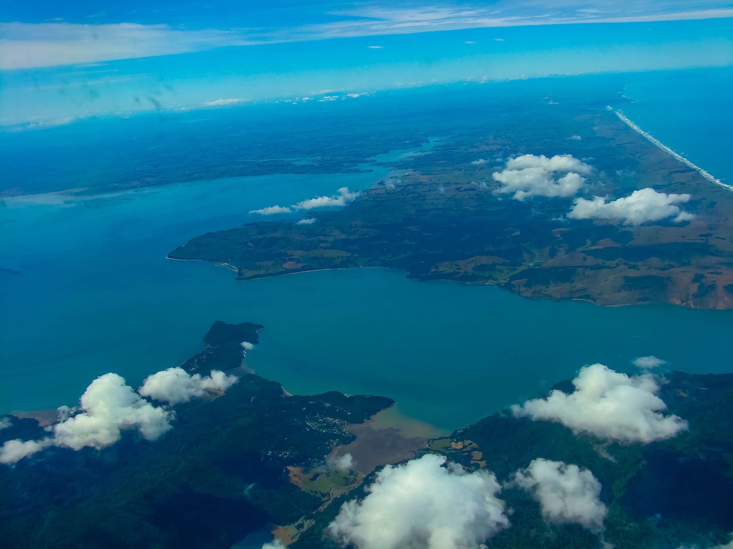 View from commercial aircraft wing in flight