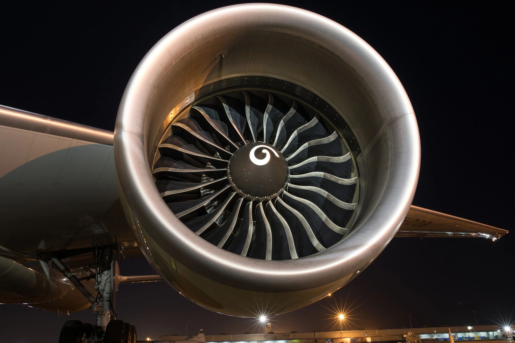 Front view of jet engine intake